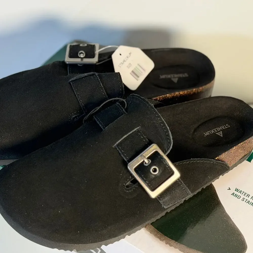 Staheekum Women’s Buckle Slip-On Clogs Black Size 7 New with Tags